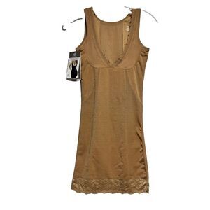 NWT DAISY‎ FUENTES Wear Your Own Bra Slimming Slip Power Mesh Dress Shaper L